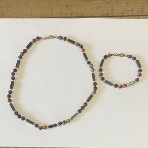 Elegant Beaded Necklace and Bracelet Set